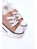 Dziecięce Brokatowe Trampki Różowe Złoto Bling-Bling