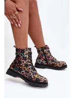 Botki Damskie Ocieplane W Kwiaty Artiker 57C1050 Multikolor