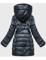 Dámska obojstranná bunda s kožušinou v grafitovej farbe (b8052-70) Dámska obojstranná bunda s kožušinou v grafitovej farbe (b8052-70)