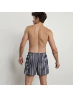 Pánske voľné boxerky 2 ks ECOSMART LOOSE BOXER Green BIO / Tmavomodrá so sivou - DIM