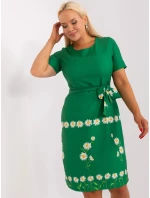 Dámske plus size šaty LK SK 505731.84 Zelené s potlačou - FPrice