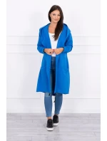 Nevädza modrá bunda s kapucňou nadmernej veľkosti