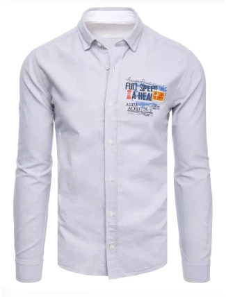 Pánska svetlosivá košeľa FashionStreet DX2278