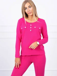 Súprava s gombíkovým výstrihom fuchsiová