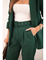 Elegantný set saka a nohavíc tmavozelenej farby Elegantný set saka a nohavíc tmavozelenej farby