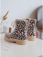 Ocieplane Botki Dziecięce Na Suwak Beżowo-Brązowe Dolida