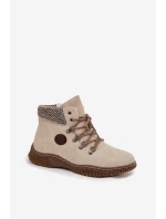 Ocieplane Botki Trapery Damskie Jasnobeżowe Zenaya