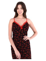 Dámska košieľka 01/127 čierna so srdiečkami - Karol Dámska košieľka 01/127 čierna so srdiečkami - Karol