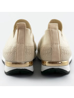 Béžové dámske nazúvacie športové topánky (XA157)