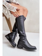 Zazoo 70140 Skórzane Kozaki Damskie Przed Kolano Ocieplane Czarne Zazoo 70140 Skórzane Kozaki Damskie Przed Kolano Ocieplane Czarne