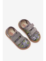 Kapcie Barefoot Chłopięce Z Grafiką Milami Szare Saphira