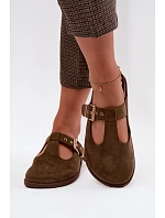 Dámské pantofle Mule z imitace semiše tmavě zelené Melvia