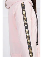 Mikina so zipsom na chrbte púdrovo ružová