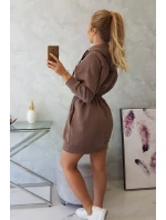 Zateplené šaty s kapucňou mocca Zateplené šaty s kapucňou mocca