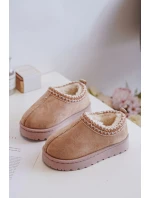 Śniegowce Botki Dziecięce Na Platformie Ocieplane Futerkiem Beżowe Vilabria