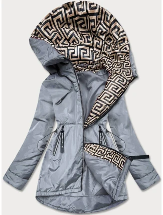 Šedo-béžová dámska bunda pre prechodné obdobie (B8037-9046) Šedo-béžová dámska bunda pre prechodné obdobie (B8037-9046)