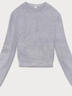 Svetlosivá tenká krátka dámska tepláková mikina (8B938-2)