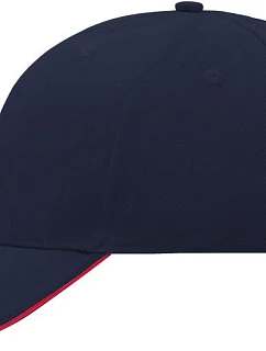 Daiber MB 24 6-panelová sendvičová čiapka 03.0024 tmavomodrá/červená