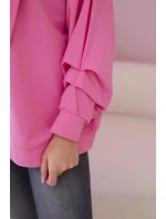 Bavlnená blúzka s mašľou svetlo ružová Bavlnená blúzka s mašľou svetlo ružová