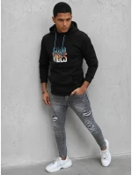 Pánska zateplená mikina s kapucňou čierna FashionStreet BX5377