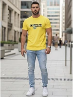 Pánske bavlnené tričko s potlačou žlté FashionStreet NX5017R Pánske bavlnené tričko s potlačou žlté FashionStreet NX5017R