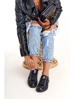 Damskie Skórzane Trampki Big Star Czarne V274871