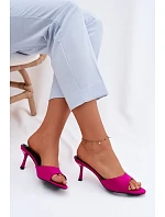 Dámské lodičky na jehlovém podpatku textové fuksiové Selmira