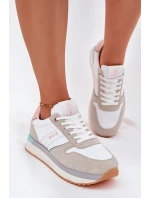 Dámske semišové tenisky Big Star HI-POLY SYSTEM - béžovo-biele