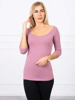 Blúzka s okrúhlym výstrihom tmavo ružová
