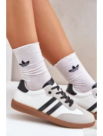 Niskie Trampki Tenisówki Damskie Biało-Czarne Loredis