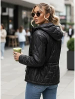 Dámska prešívaná bunda s kapucňou čierna FashionStreet TY5534 Dámska prešívaná bunda s kapucňou čierna FashionStreet TY5534