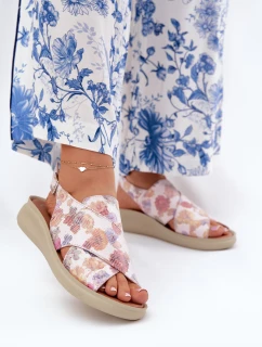 Sandały Damskie Z Eko Skóry W Kwiaty Multikolor Tosmelia