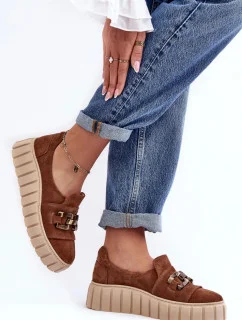 Dámske poltopánky 3398 Brown with Beige - Lewski Shoes