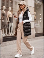 Dámska dlhá prešívaná zimná vesta NOMADNECTAR čierna FashionStreet TY3843 Dámska dlhá prešívaná zimná vesta NOMADNECTAR čierna FashionStreet TY3843