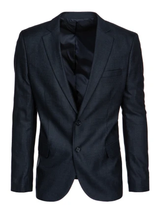 Pánske jednoradové sako v tmavomodrej farbe FashionStreet MX0637