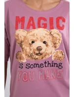 Tmavo ružová blúzka s potlačou Magic Tmavo ružová blúzka s potlačou Magic