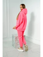 Zateplená sada s mikinou s kapucňou ružová neónová Zateplená sada s mikinou s kapucňou ružová neónová