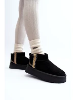 Śniegowce Na Platformie Ze Wzorem Czarne Udra