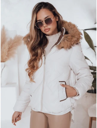 Dámska prešívaná zimná bunda COLDLIKE s kapucňou biela FashionStreet TY5002 Dámska prešívaná zimná bunda COLDLIKE s kapucňou biela FashionStreet TY5002