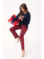 Luna 657 long/r Flanelové pyžamo M-2XL dámske