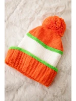 Kinga dámska čiapka K297 oranžová+zelená neón+biela Kinga dámska čiapka K297 oranžová+zelená neón+biela