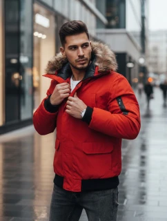FashionStreet červená pánska zimná bunda TX2875