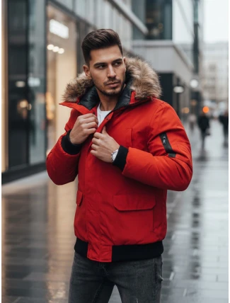 FashionStreet červená pánska zimná bunda TX2875