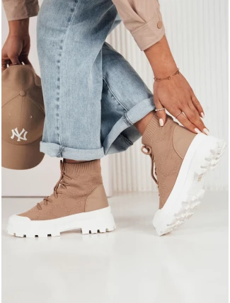 Dámske ponožkové topánky FRELLA beige FashionStreet ZY0473