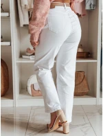 Dámske džínsy so širokými nohavicami DELUSSIA white FashionStreet UY2671 Dámske džínsy so širokými nohavicami DELUSSIA white FashionStreet UY2671
