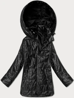 Čierna tenká bunda s kapucňou Goodlookin Plus Size (B8576-1)