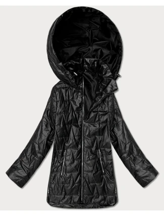 Čierna tenká bunda s kapucňou Goodlookin Plus Size (B8576-1) Čierna tenká bunda s kapucňou Goodlookin Plus Size (B8576-1)