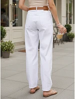 Dámske džínsy s opaskom UY2930 biele - FashionStreet