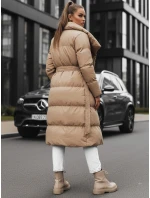 Dámsky prešívaný kabát FAVI camel FashionStreet TY3091 Dámsky prešívaný kabát FAVI camel FashionStreet TY3091