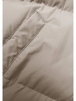 Dámska dlhá hrubá bunda s kapucňou Light Beige (5M3163-62)